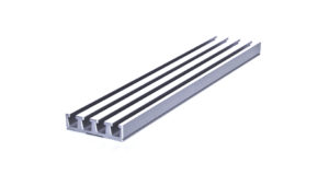 Aluminium-Mehrfach-Nutenleiste, Zeilenabstand 16 mm – 4 Zeilen