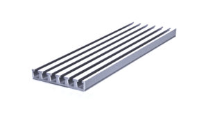 Aluminium-Mehrfach-Nutenleiste, Zeilenabstand 16 mm – 6 Zeilen